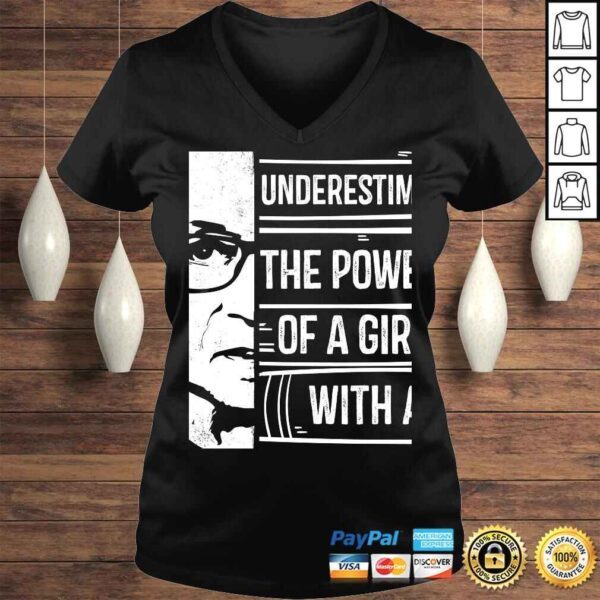 Never Underestimate Power of Girl With Book Hoodie RBG Ruth - Image 2