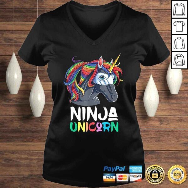 Ninja Unicorn Shirt Girls Rainbow Martial Arts Fighter Tee T-Shirt - Image 2