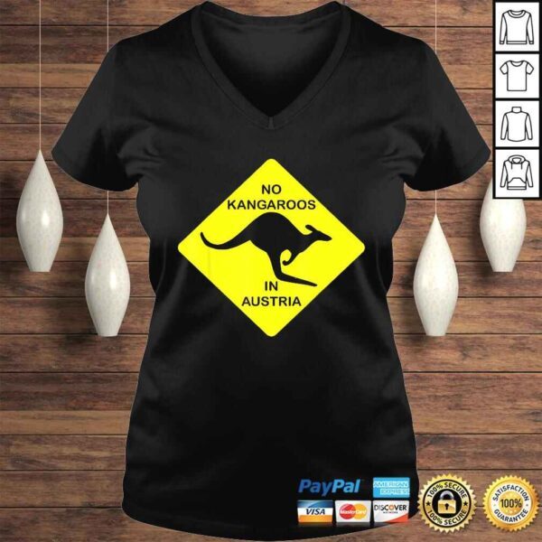 No Kangaroos In Austria Funny Shirt Yellow Sign Gift Tee - Image 2