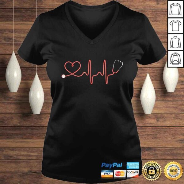 Nurse Stethoscope Shirt RN Heart Beat Stethoscope Gift Top - Image 2