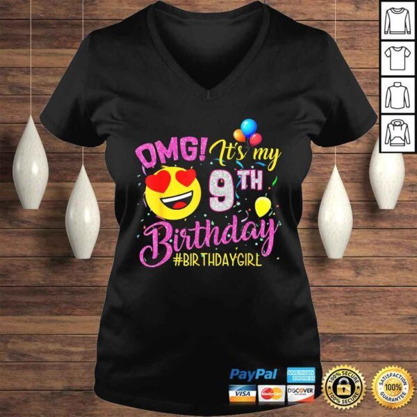 OMG It's My 9th Birthday Girl Shirts 9 Years old Birthday Tee T-Shirt - Image 2