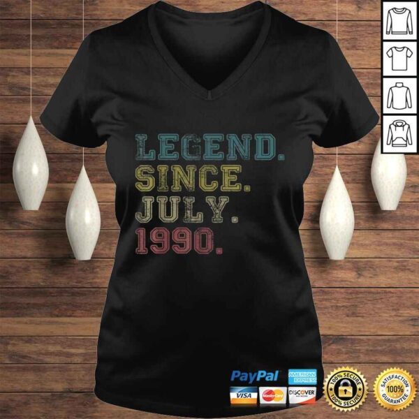 Official 30th Birthday Vintage Legend Since July 1990 Gift 30 Yrs Old TShirt - Image 2