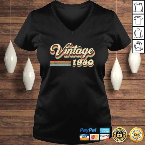 Official 40th Birthday Gift Vintage 1980 40 Forty Years Old TShirt - Image 2