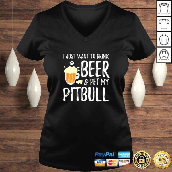 Official Beer and Pitbull Shirt Funny Dog Mom or Dog Dad Gift Idea TShirt - Image 2