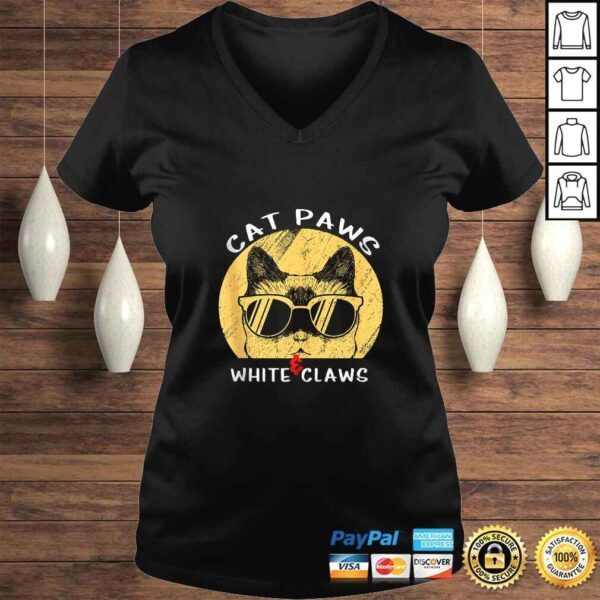 Official Cat Paws & White Claws Vintage kitten sunglasses Gift Top - Image 2