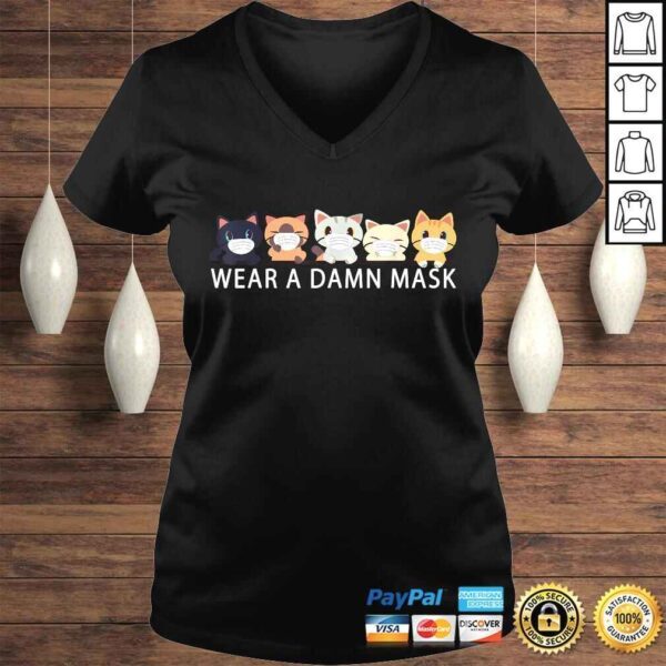 Official Cats Lovers Wear a Damn Mask - Quarantine Gift Cat Face Mask TShirt - Image 2