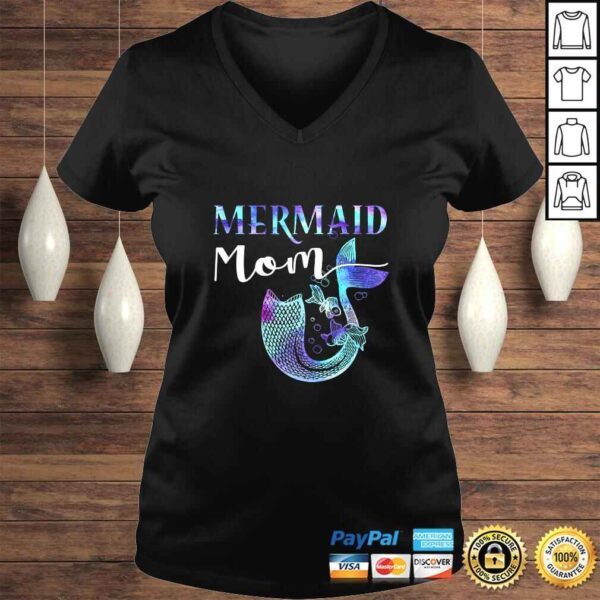 Official Daughter's Birthday Party Outfit Funny Mermaid Mom V-Neck T-Shirt - Image 2