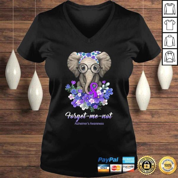 Official Forget me not Alzheimer's Awareness Elephant Flower Shirt - Image 2