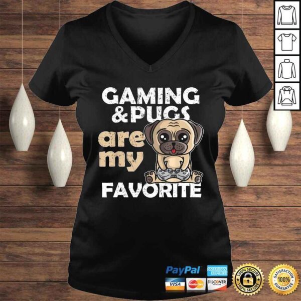 Official Gaming Pugs Are My Favorite Gamer Tee Boys Girls TShirt - Image 2