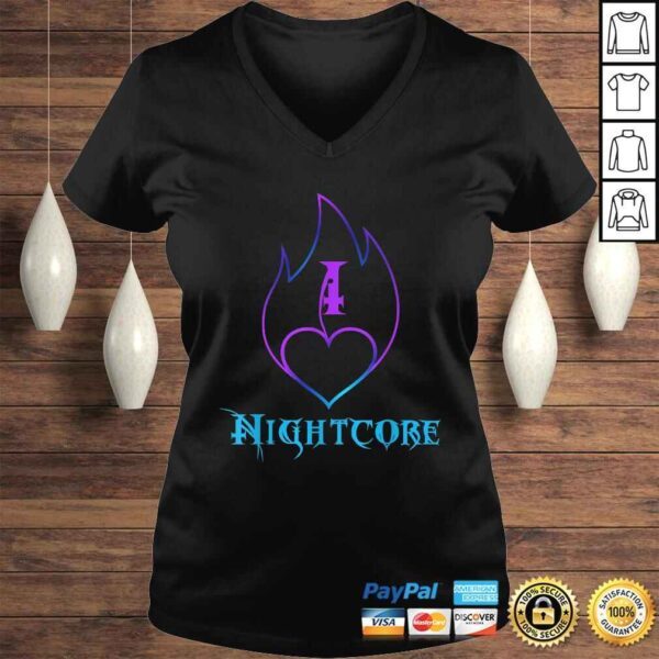 Official I Love Nightcore (Burning Heart) Shirt - Image 2