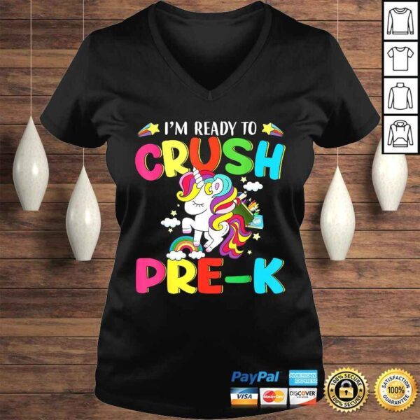 Official I'm ready to crush pre-k Grade Unicorn Kids Shirt - Image 2