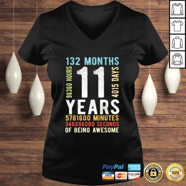 Official Kids 11th Birthday 11 Years Old Vintage Retro 132 Months TShirt - Image 2