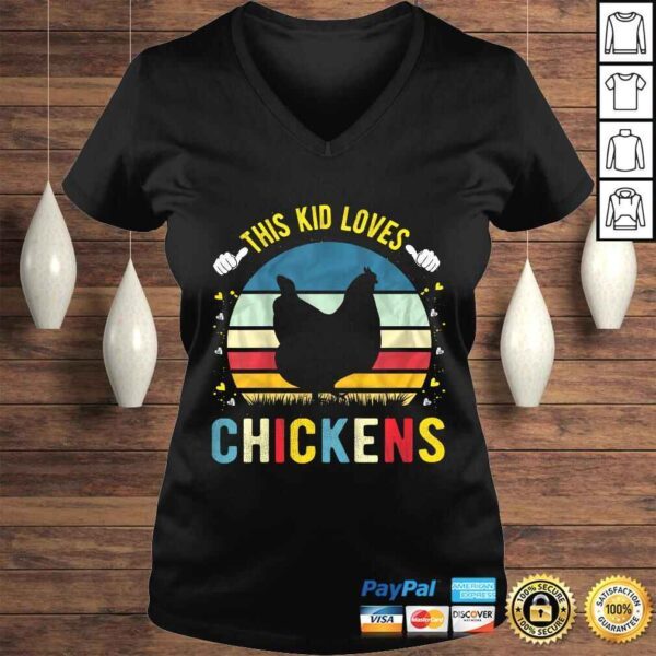 Official Kids This Kid Loves Chickens Boys and Girls Chicken Shirt - Image 2