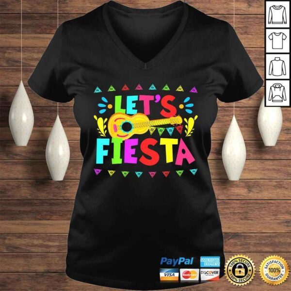 Official Lets Fiesta Mexican Cinco De Mayo Party V-Neck T-Shirt - Image 2