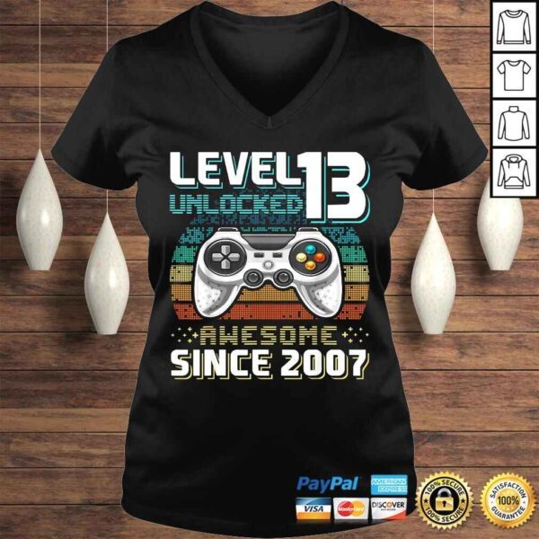 Official Level 13 Unlocked Awesome 2007 Video Game 13th Birthday V-Neck T-Shirt - Image 2