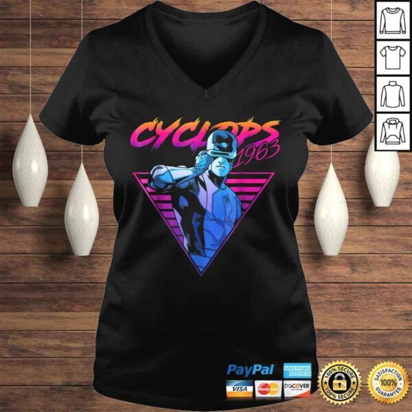 Official Marvel X-Men Cyclops Retro Neon Triangle Graphic TShirt Gift - Image 2