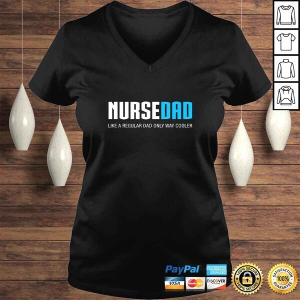 Official Mens Nurse Dad Funny Cute Fathers Day Gift RN V-Neck T-Shirt - Image 2