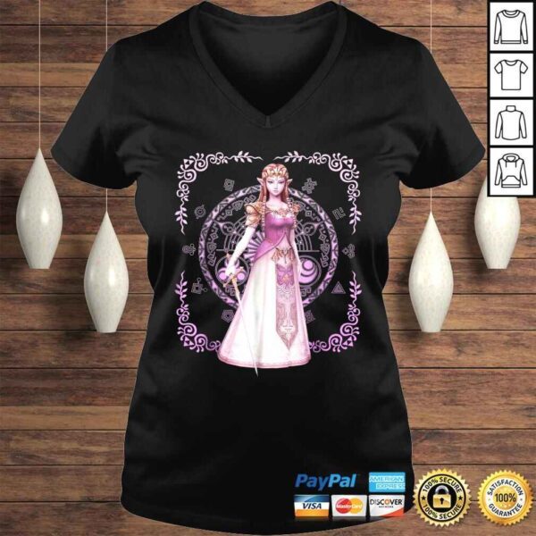 Official Nintendo Zelda Pink Ornate Border Portrait Graphic Tee Shirt - Image 2