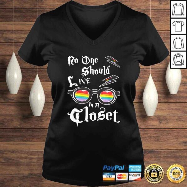 Official No One Should Live In A Closet - LGBT LGBTQ Gay Pride TShirt - Image 2