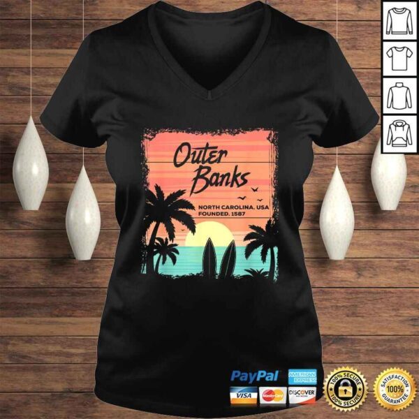 Official North Carolina Beach Surfing Sunrise NC OBX Tee T-Shirt - Image 2