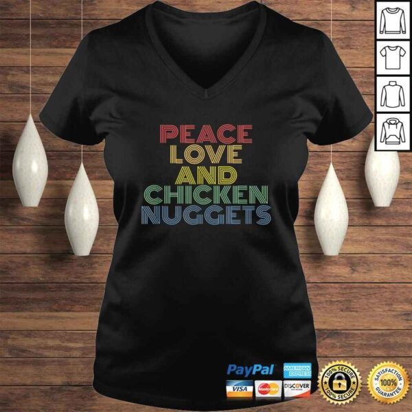 Official Peace Love And Chicken Nuggets Shirt funny T-shirt - Image 2