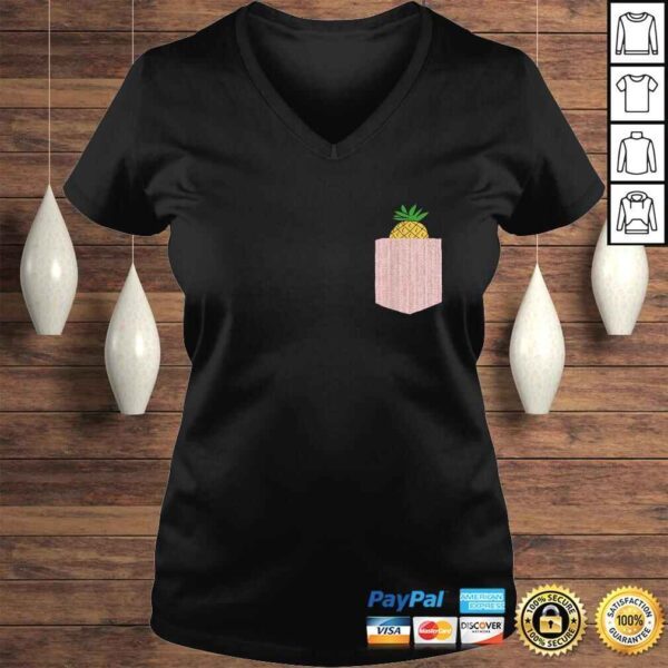 Official Pineapple Shirt  Cute Pocket Pineapple Fruit Gift Design V-Neck T-Shirt - Image 2