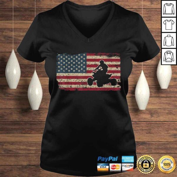 Official Quad Biker America Flag Gift I ATV Four Wheeler Quad Bike TShirt - Image 2