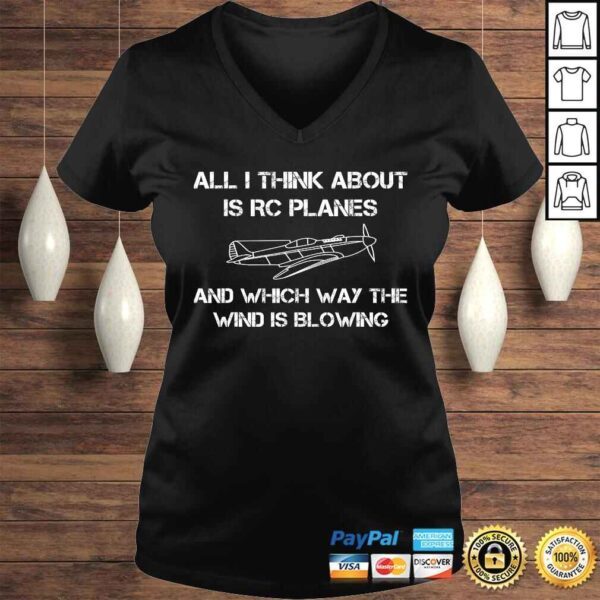 Official RC Airplane All I Think About Radio Control Hobby Shirt - Image 2