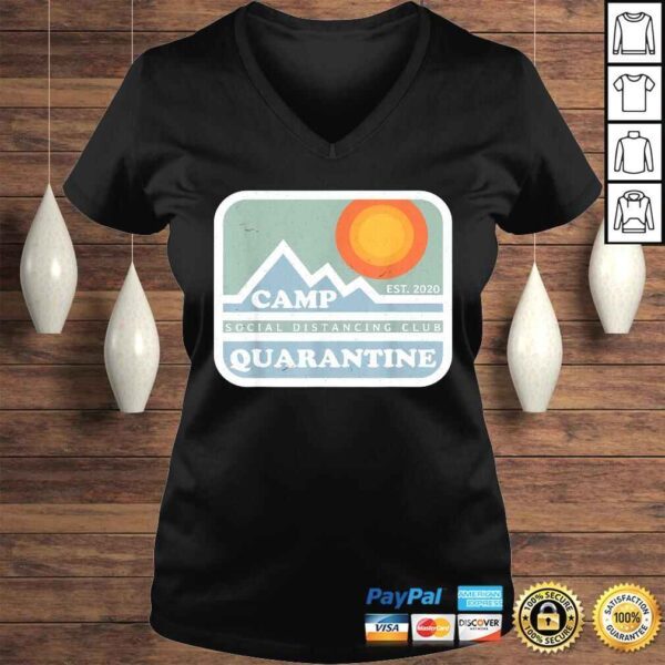 Official Retro Vintage Camp Quarantine Funny Social Distancing Tee T-Shirt - Image 2