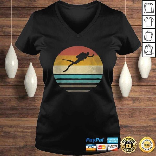 Official Retro Vintage Sunset Scuba Diving Diver Cute Funny Shirt - Image 2