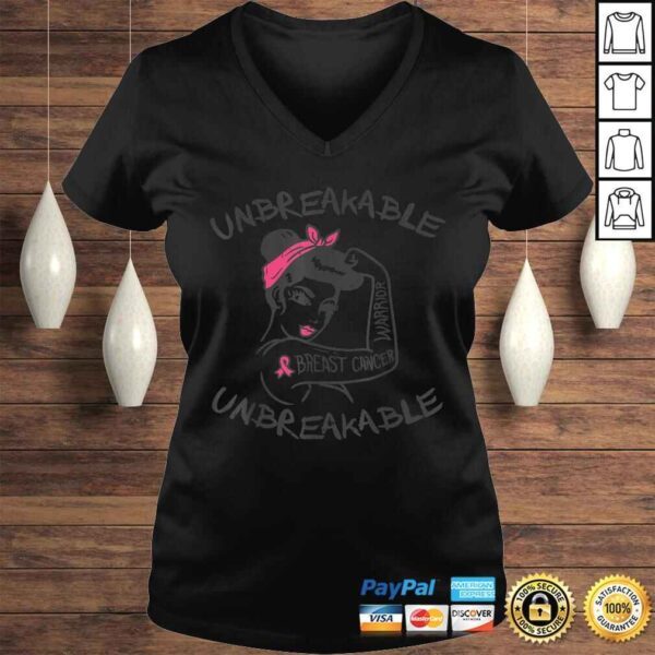 Official Rosie Unbreakable Pink Breast Cancer Warrior Survivor T-shirt - Image 2