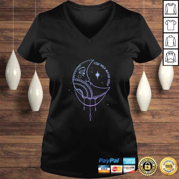 Official Stay Wild Moon Child Cute Boho Celestial Lunar Gift Shirt - Image 2