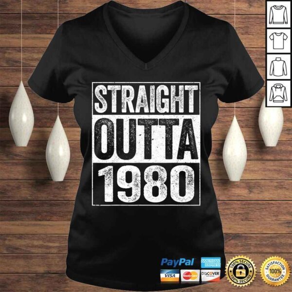 Official Straight Outta 1980 Shirt 40th Birthday TShirt - Image 2