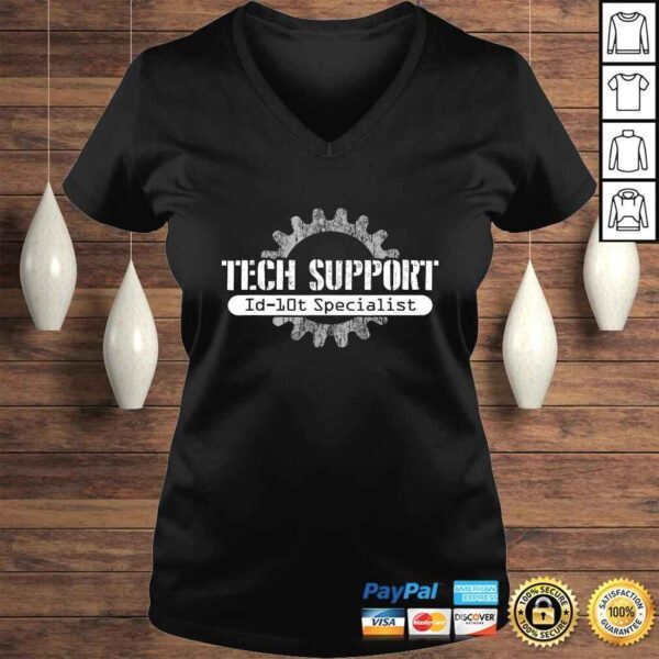 Official Tech Support ID10T Computer Idiot Joke Shirt - Image 2