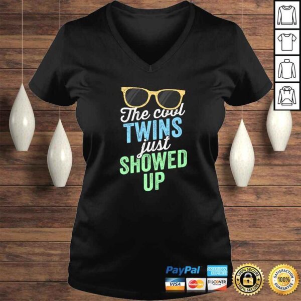 Official The Cool Twins Just Showed Up Shirt Sister Brother School Gift Top - Image 2