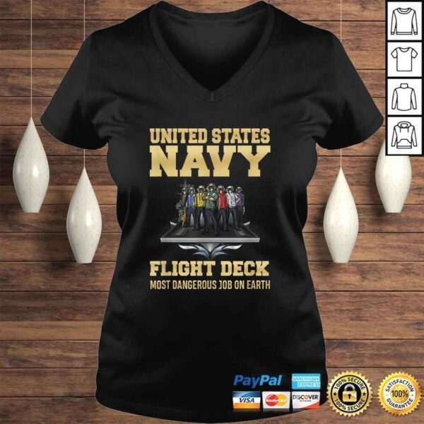 Official United States Navy Flight Deck Most Dangerous Job On Earth TShirt - Image 2