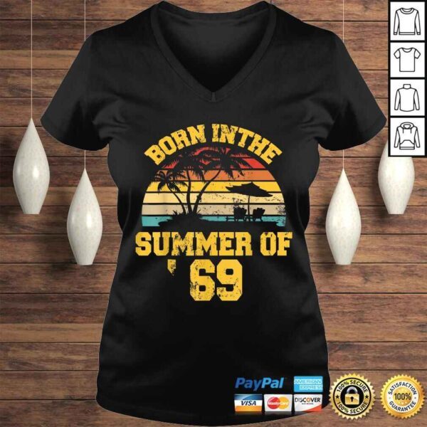 Official Vintage 50th Birthday Summer Of 69 Shirt 1969 Birthday V-Neck T-Shirt - Image 2