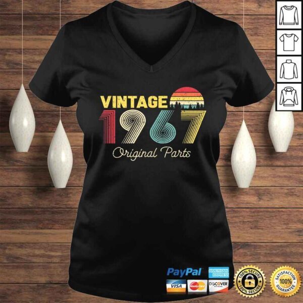 Official Vintage Original Parts 1967 Gifts for 53 Years Old Birthday Shirt - Image 2