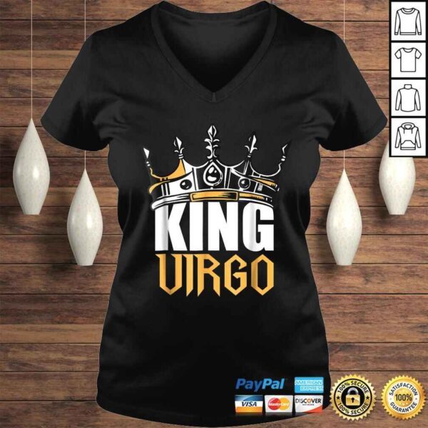 Official Virgo Birthday Gifts  King Virgo Zodiac V-Neck T-Shirt - Image 2