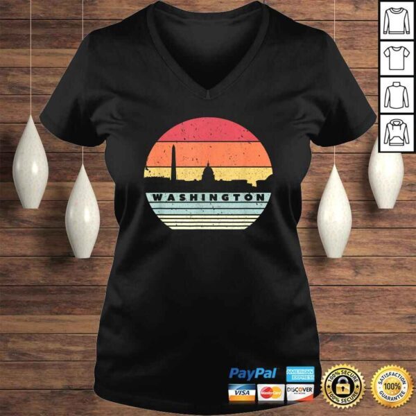 Official Washington Souvenir Shirt Retro Style USA Skyline TShirt - Image 2