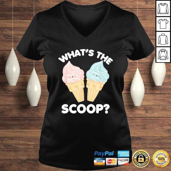 Official Whats the Scoop Gender Reveal Shower Party Baby TShirt - Image 2