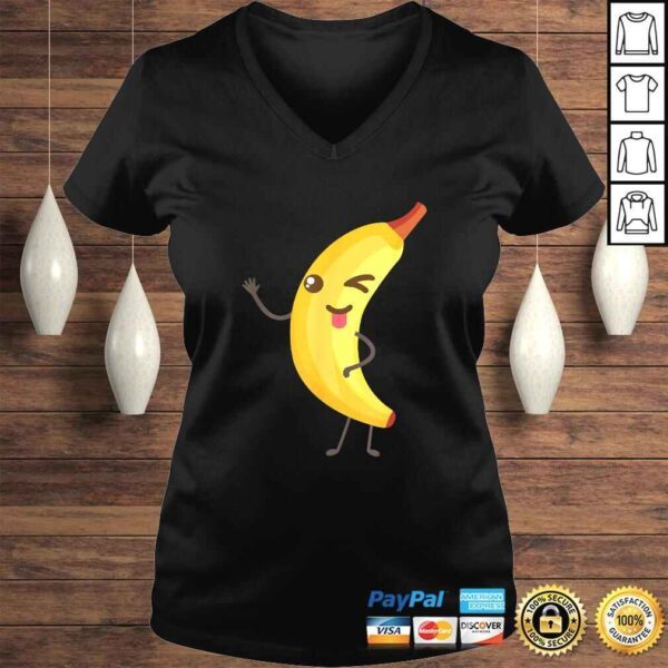 Official Winky Banana With Tongue Out Funny Vegan Cartoon Shirt - Image 2