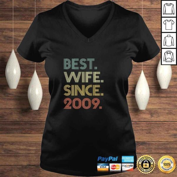 Official Womens 11th Wedding Anniversary Gift Wife Since 2009 Christmas T-shirt - Image 2