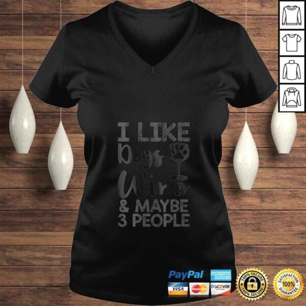 Official Womens I Like Wine Dogs And Maybe 3 People Funny Gift Top - Image 2