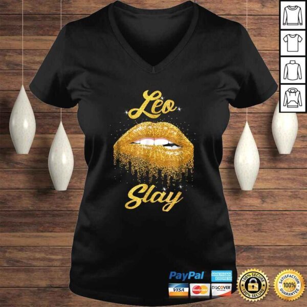 Official Zodiac Leo Slay Lip Tee T-Shirt - Image 2