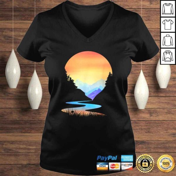 Outdoor Sunset Vintage Style Mountains Sun Nature Shirt - Image 2