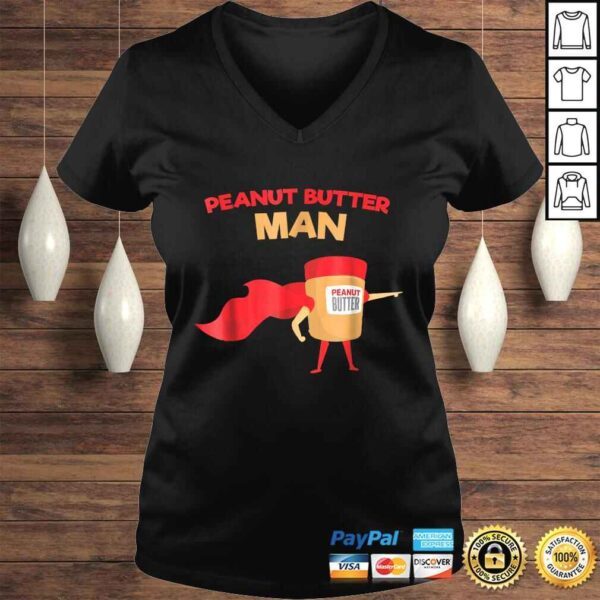 Peanut Butter Man  Funny Superhero V-Neck T-Shirt - Image 2