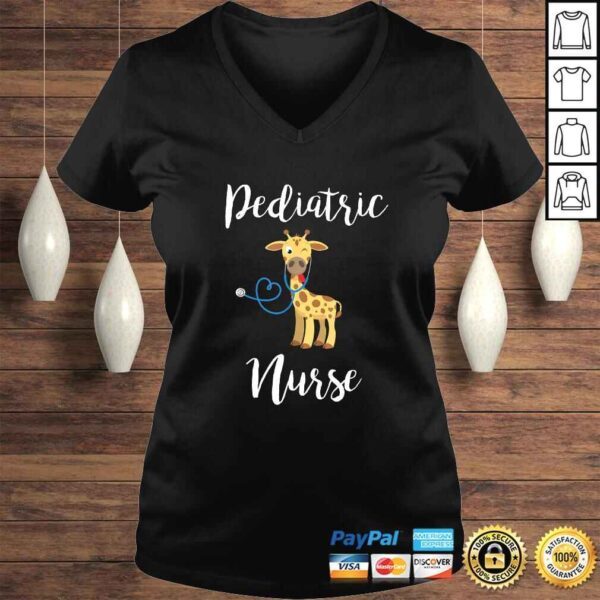 Pediatric Nurse Shirt RN Shirt Pediatrics Giraffe Gift Tee - Image 2