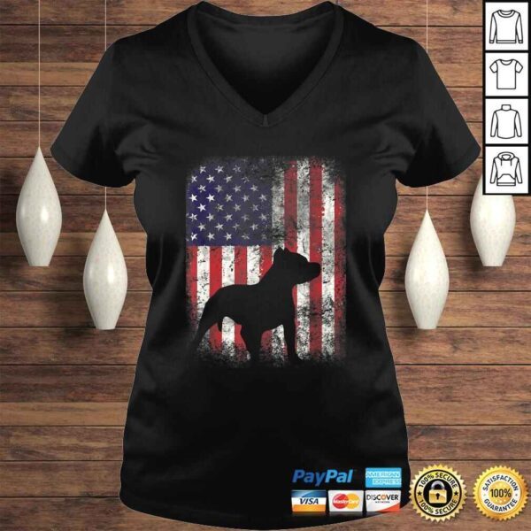 Pitbull American Flag Shirt USA Patriotic Dog Gift - Image 2