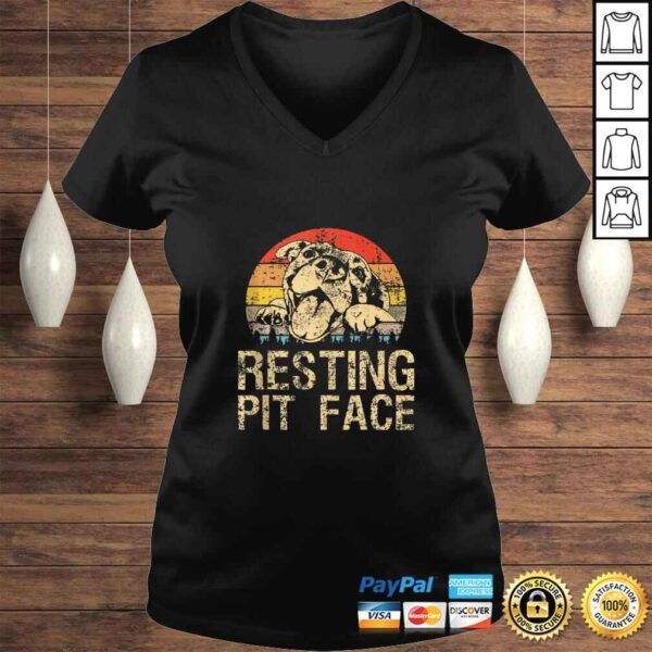 Pitbull Resting Pit Face - Vintage Funny Pitbull Lovers Shirt - Image 2